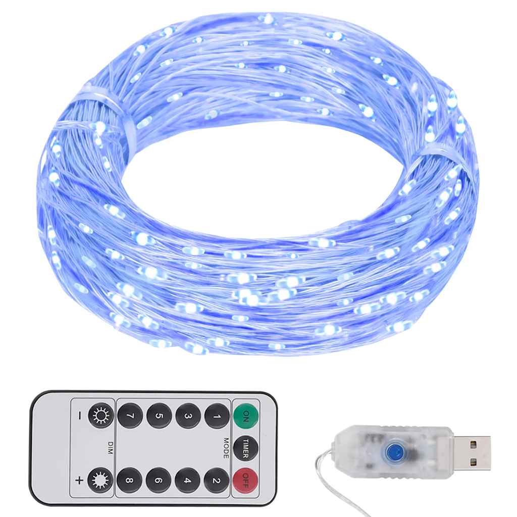 Tira de luces con 150 LED blanco cálido PVC 15 m
