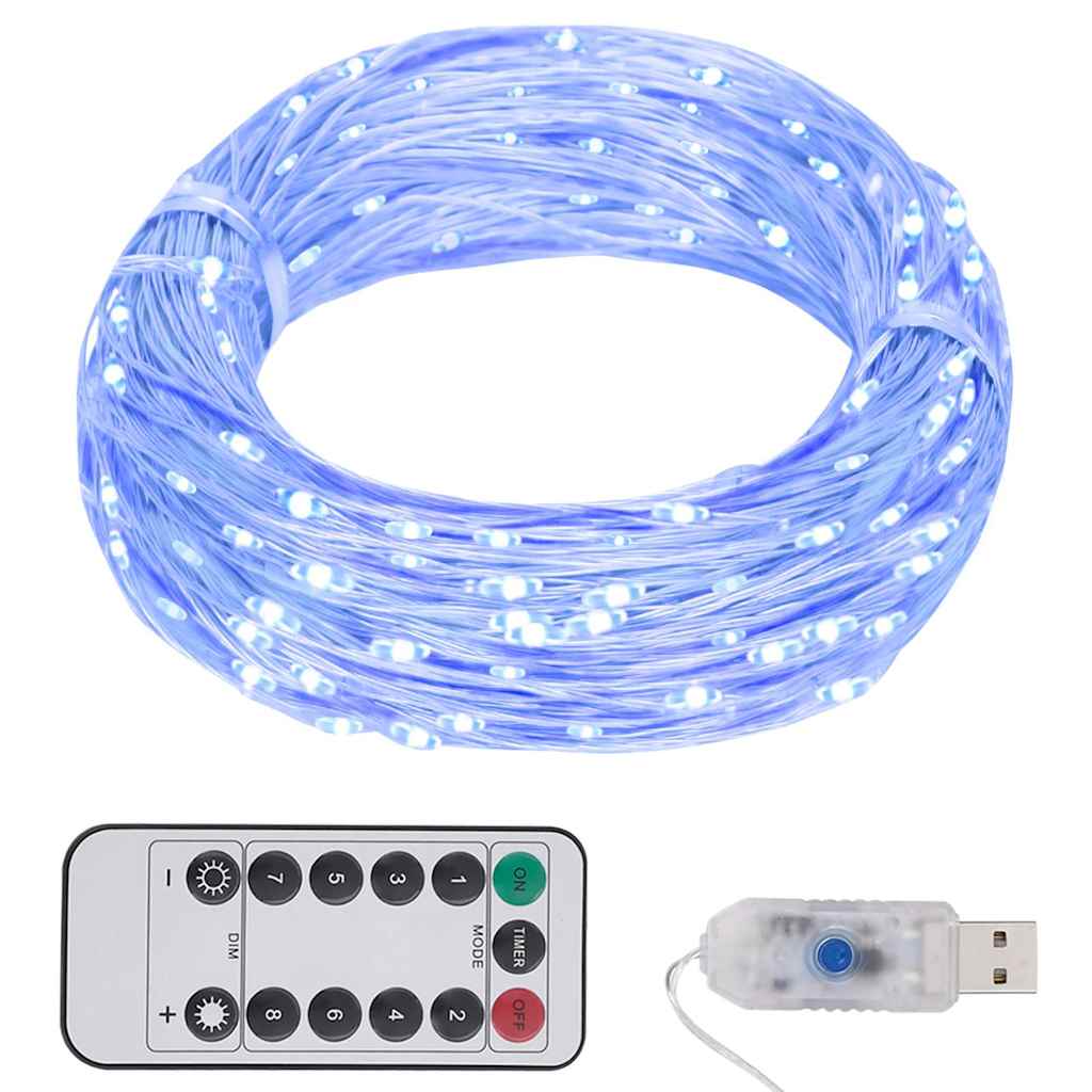 Tira de luces con 150 LED blanco cálido PVC 15 m