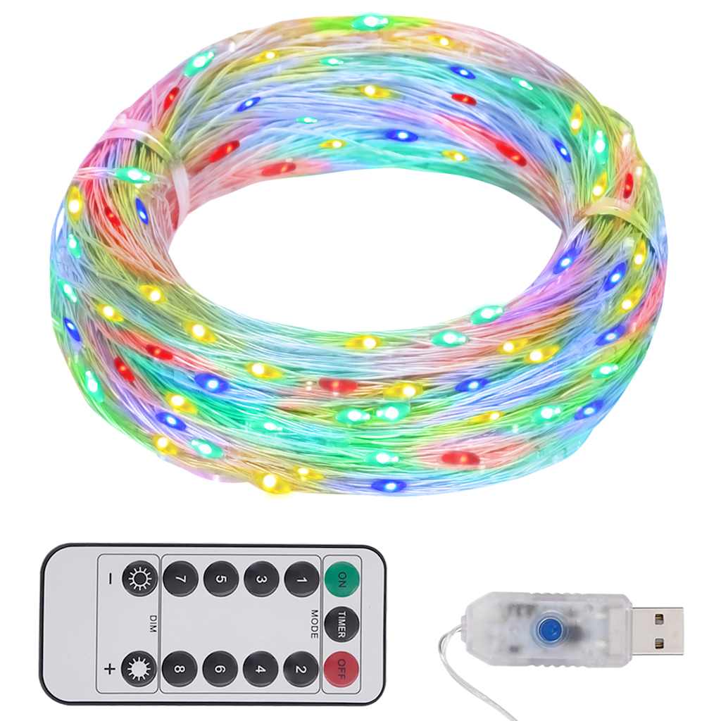 Tira de luces con 150 LED blanco cálido PVC 15 m