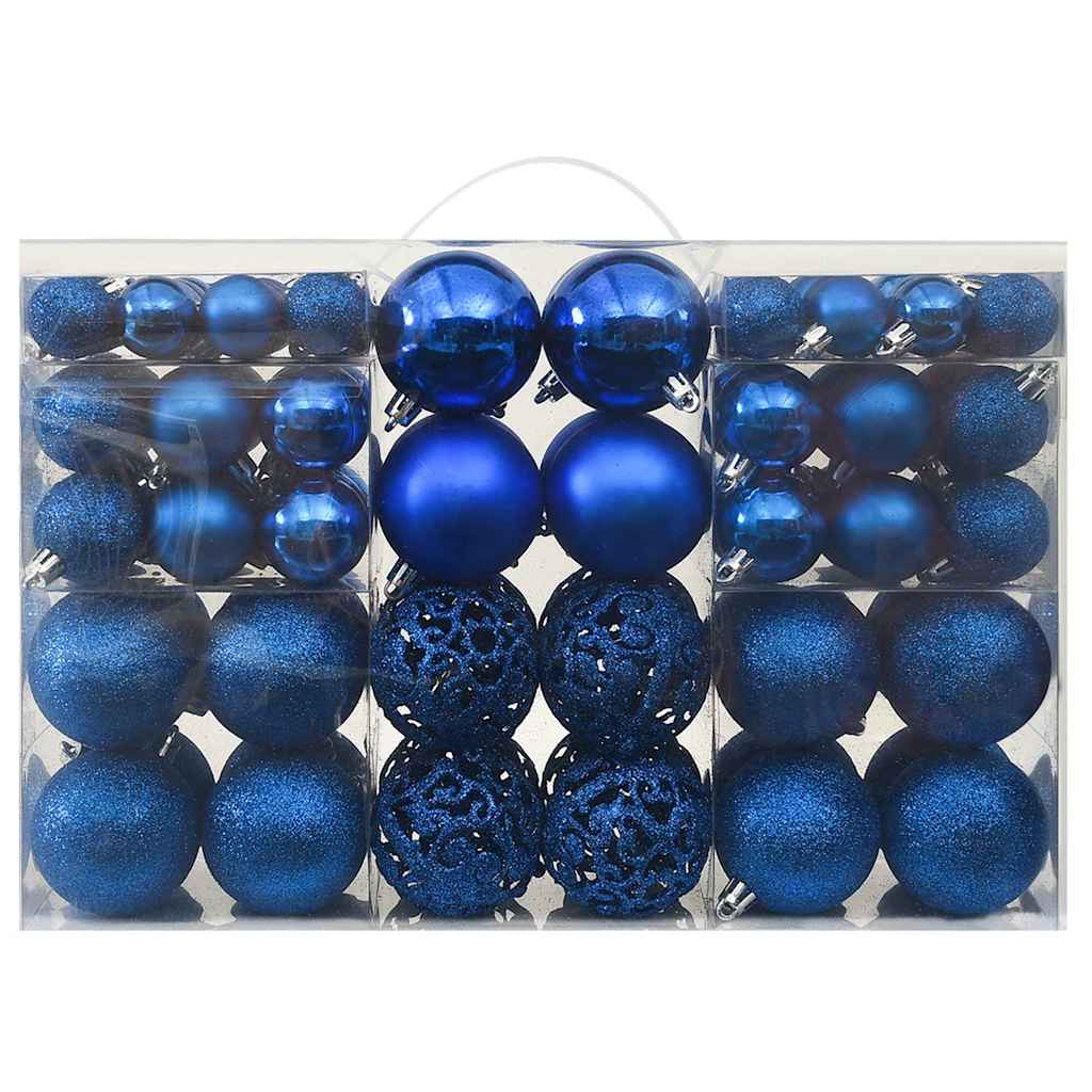 Juego de bolas de Navidad 100 piezas azul
