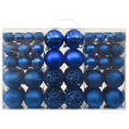 Juego de bolas de Navidad 100 piezas azul