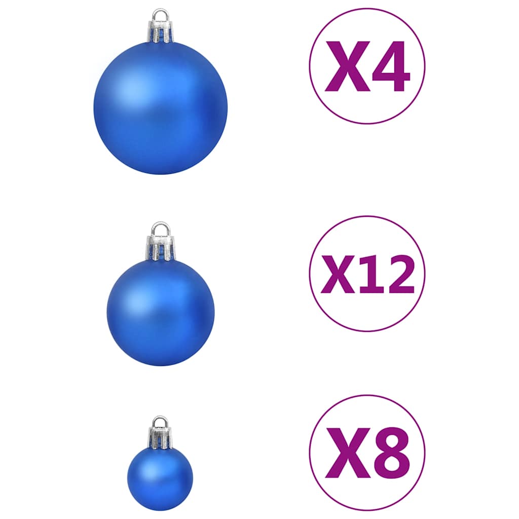 Juego de bolas de Navidad 100 piezas azul