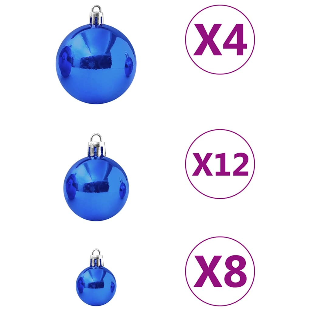 Juego de bolas de Navidad 100 piezas azul