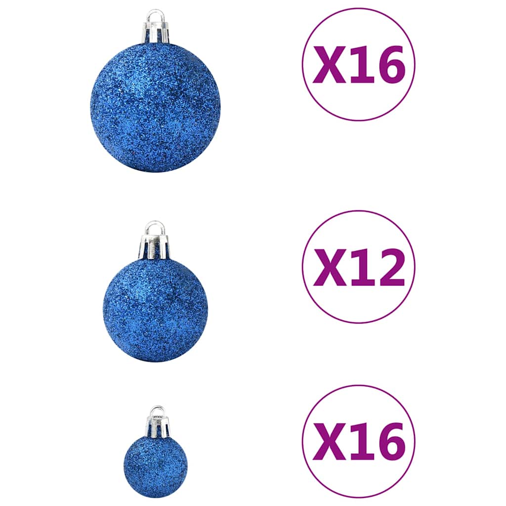 Juego de bolas de Navidad 100 piezas azul