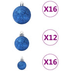 Juego de bolas de Navidad 100 piezas azul