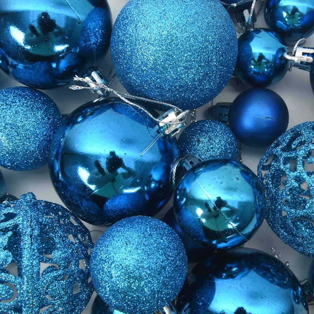 Juego de bolas de Navidad 100 piezas azul