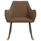 Silla mecedora de tela marrón