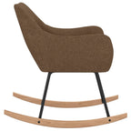 Silla mecedora de tela marrón