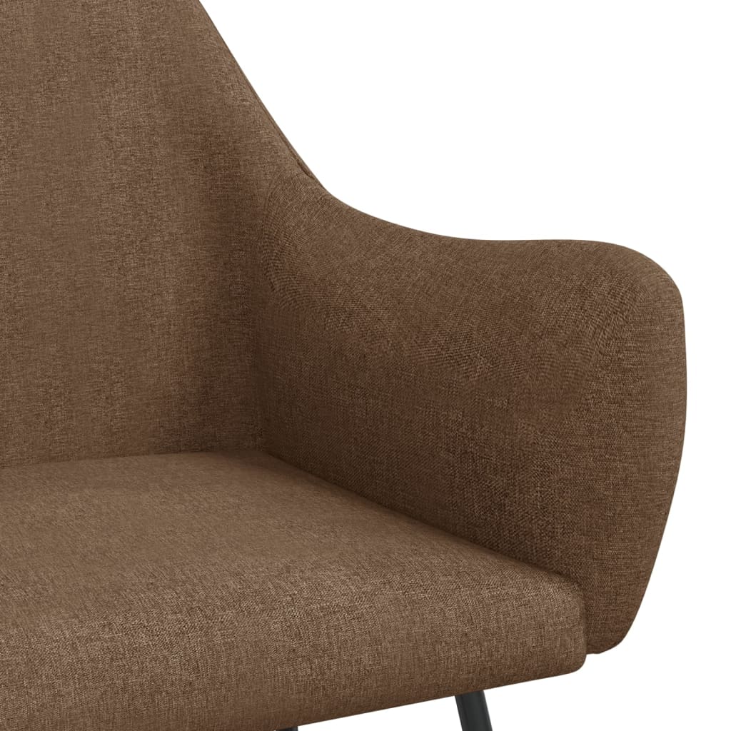 Silla mecedora de tela marrón