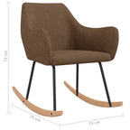 Silla mecedora de tela marrón