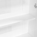 Armario de espejo de baño MDF blanco brillante 60x15x75 cm