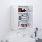 Armario de espejo de baño MDF blanco brillante 60x15x75 cm