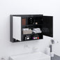 Armario de baño con espejo MDF blanco y roble 80x15x60 cm