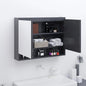 Armario de baño con espejo MDF blanco y roble 80x15x60 cm