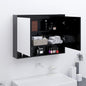 Armario de baño con espejo MDF blanco y roble 80x15x60 cm