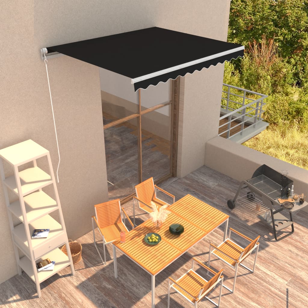 Toldo retráctil manual con persiana 4x3 m naranja y marrón