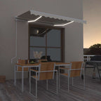 Toldo automático con LED sensor de viento antracita 400x300 cm
