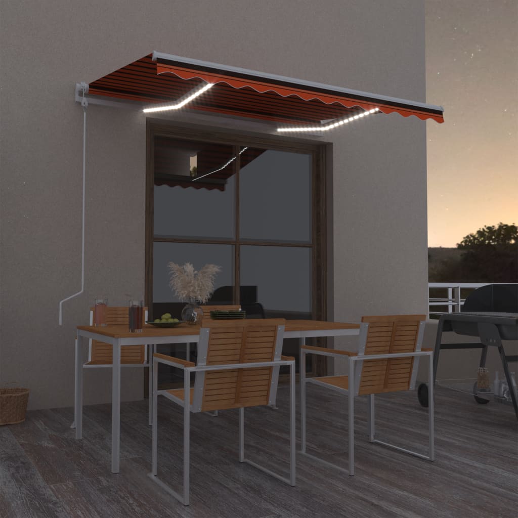 Toldo automático con LED sensor de viento antracita 400x300 cm
