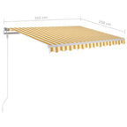 Toldo retráctil manual amarillo y blanco 350x250 cm