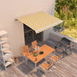 Toldo retrátil manual amarelo e branco 350x250 cm
