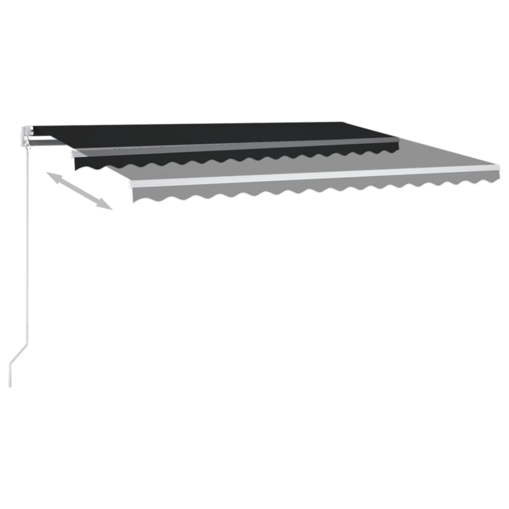 Toldo retráctil manual gris antracita 400x300 cm