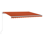 Toldo retráctil manual naranja y marrón 400x300 cm