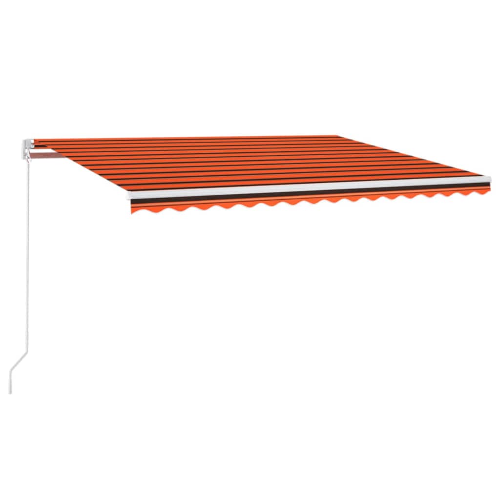 Toldo retráctil manual naranja y marrón 400x300 cm