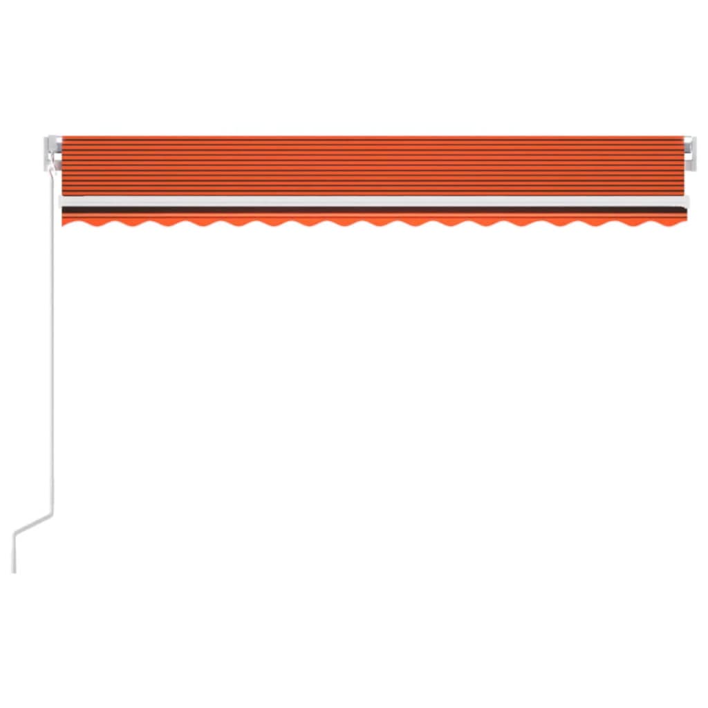 Toldo retráctil manual naranja y marrón 400x300 cm