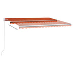 Toldo retráctil manual naranja y marrón 400x300 cm