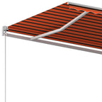 Toldo retráctil manual naranja y marrón 400x300 cm