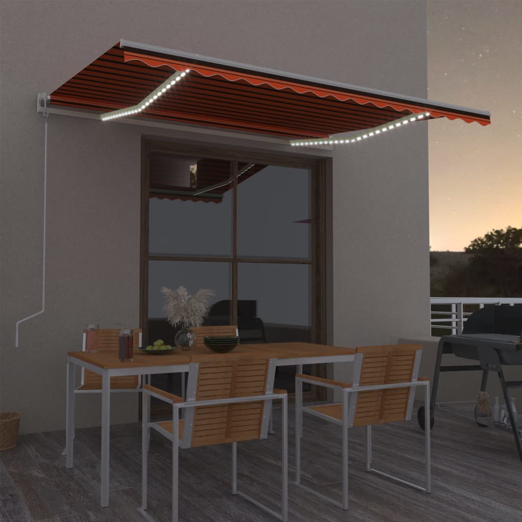Toldo automático con LED sensor de viento antracita 400x300 cm