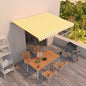 Toldo retrátil manual amarelo e branco 350x250 cm