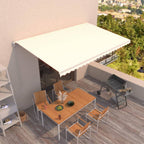 Toldo retráctil manual color crema 400x300 cm