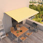 Toldo retrátil manual amarelo e branco 350x250 cm