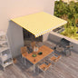 Toldo retrátil manual amarelo e branco 350x250 cm