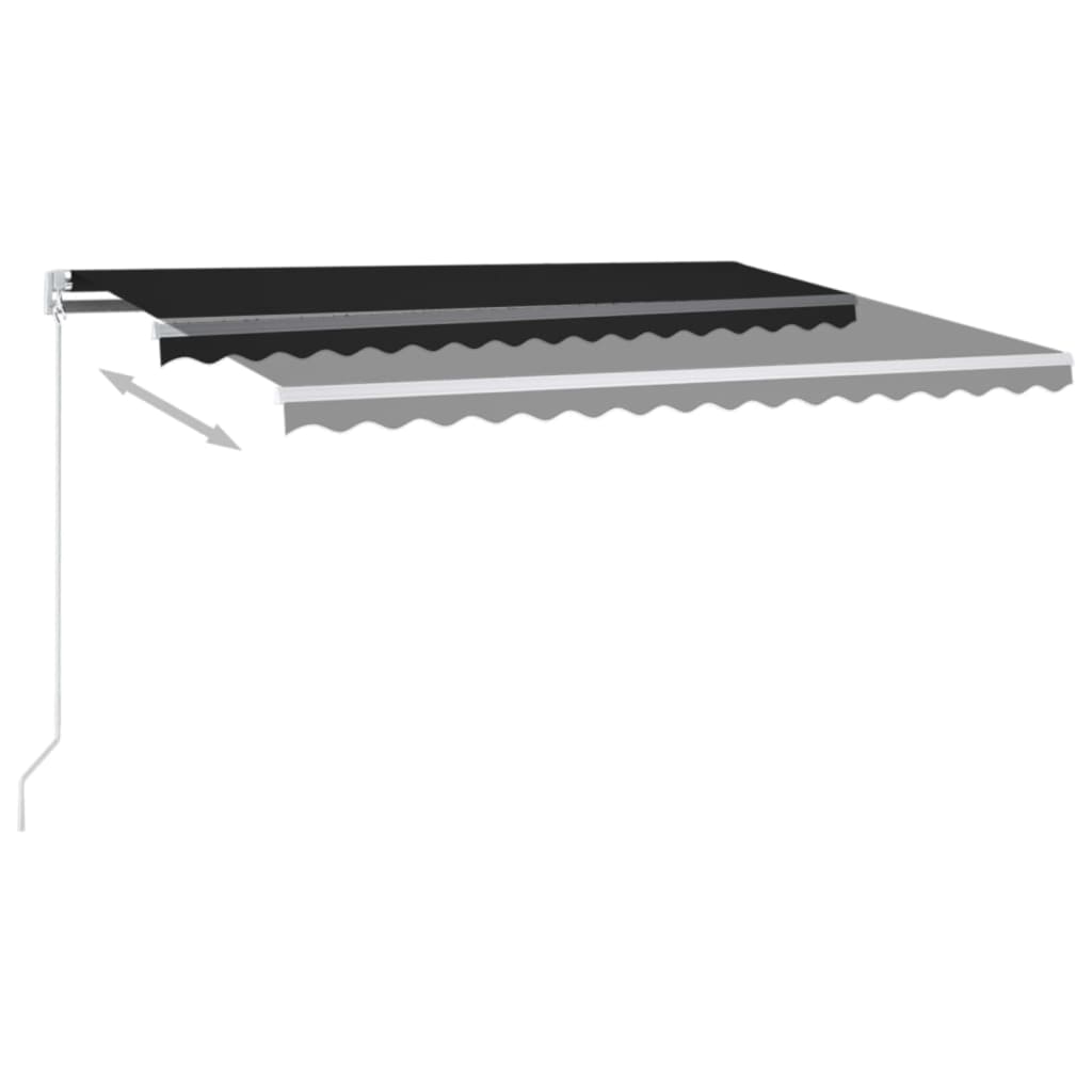 Toldo retráctil manual gris antracita 400x350 cm