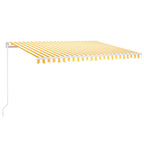 Toldo manual retráctil amarillo y blanco 450x350 cm