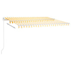 Toldo manual retráctil amarillo y blanco 450x350 cm