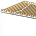 Toldo manual retráctil amarillo y blanco 450x350 cm