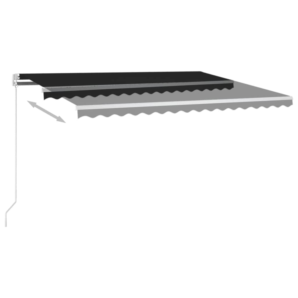 Toldo manual retráctil gris antracita 450x350 cm
