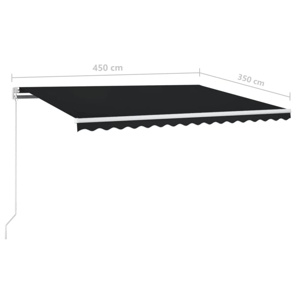 Toldo manual retráctil gris antracita 450x350 cm