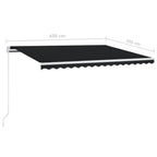 Toldo manual retráctil gris antracita 450x350 cm