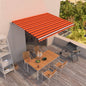 Toldo retrátil manual laranja e castanho 400x300 cm