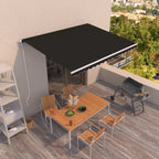 Toldo manual retráctil persiana LED crema 3,5x2,5m