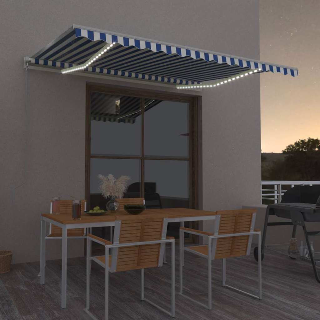 Toldo automático con LED sensor de viento antracita 400x300 cm