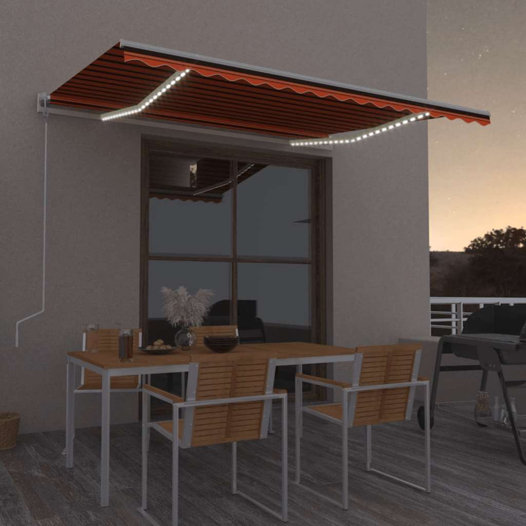 Toldo automático con LED sensor de viento antracita 400x300 cm