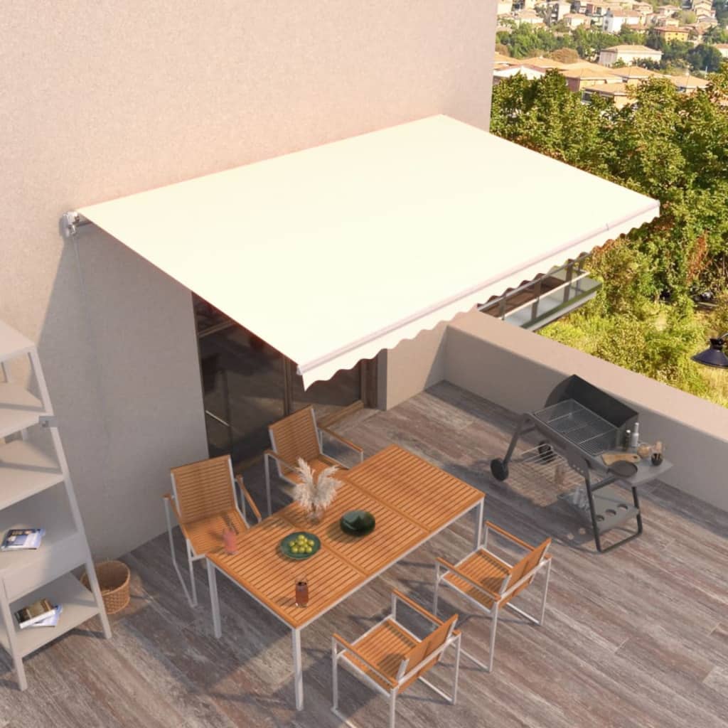 Toldo retráctil manual con persiana 4x3 m naranja y marrón