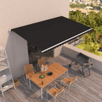 Toldo retráctil manual gris antracita 400x350 cm