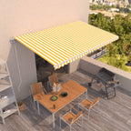 Toldo manual retráctil persiana LED crema 3,5x2,5m