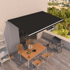 Toldo manual retráctil persiana LED crema 3,5x2,5m